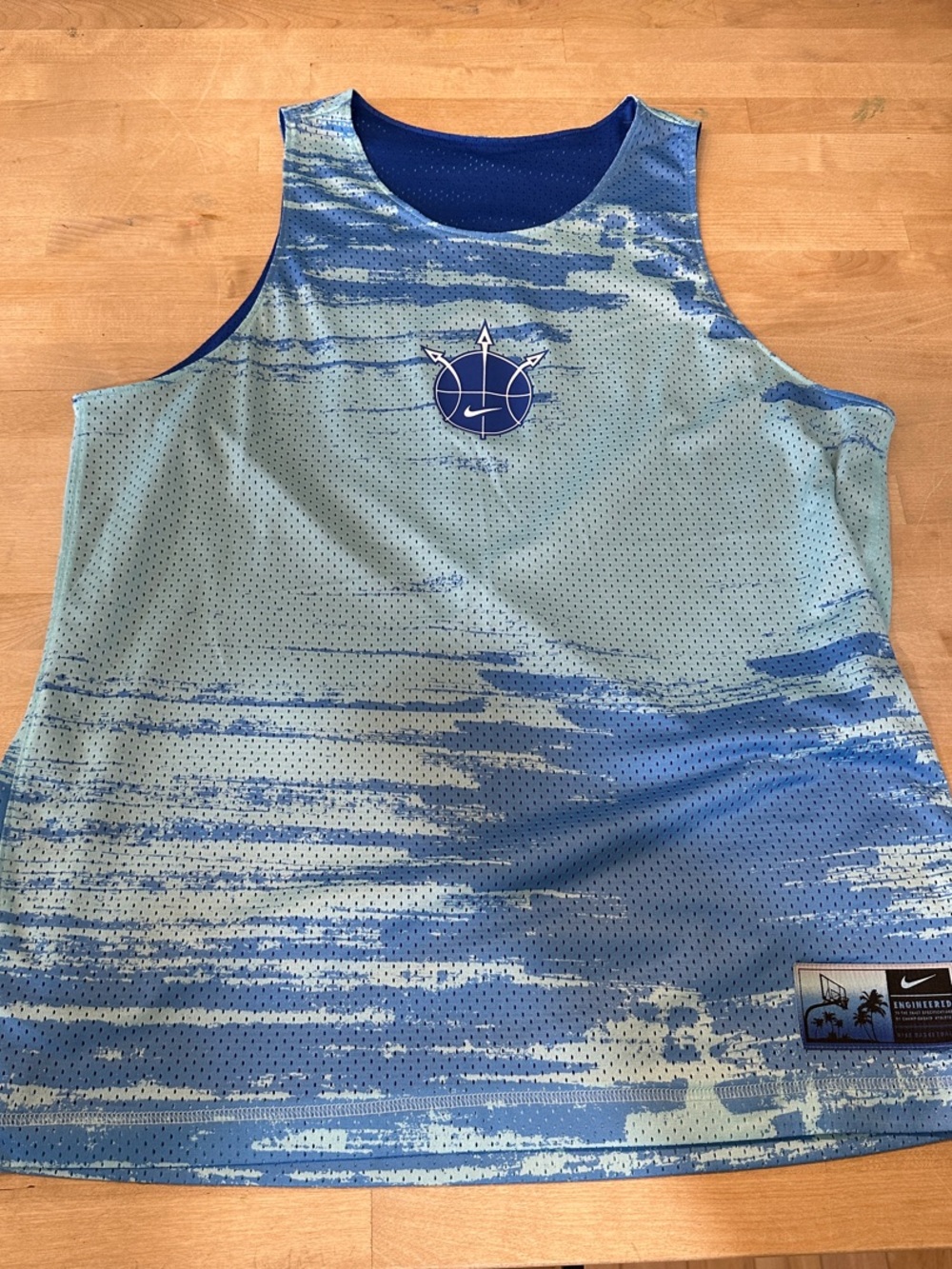 Nike Men's Light Blue & Royal Blue Performance Swim Tank